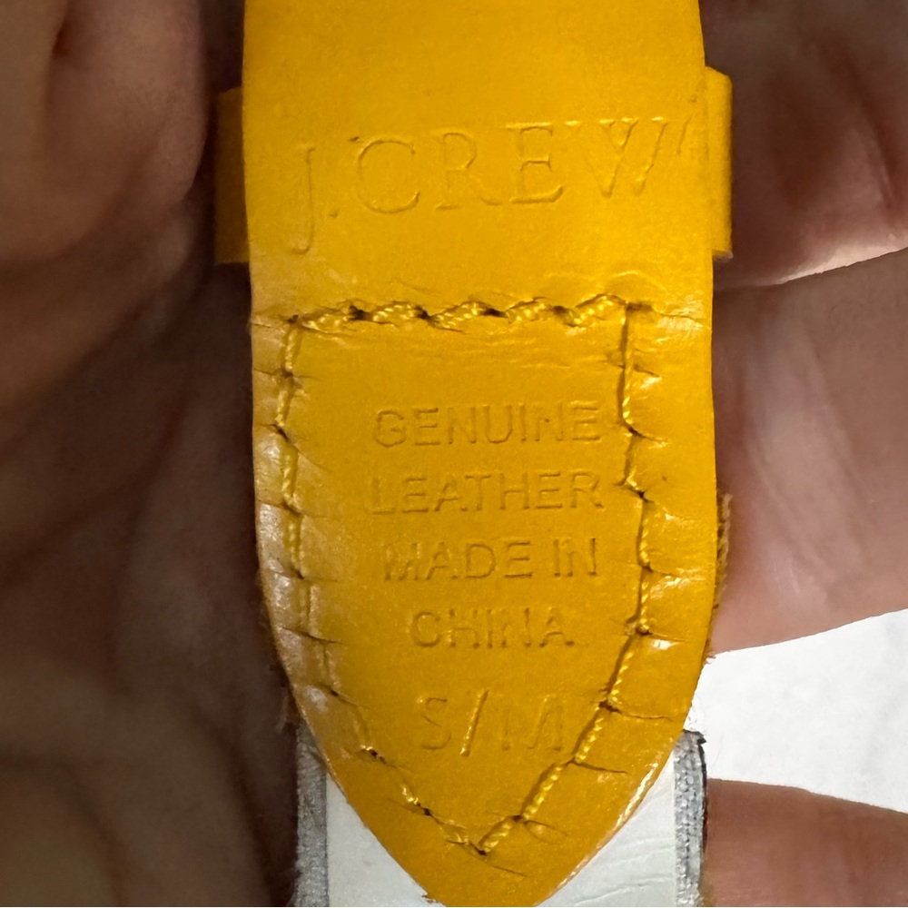 J.Crew Two Braided Leather Belts | Orange & Yellow Woven Brasstone Buckle S/M - Picture 7 of 7